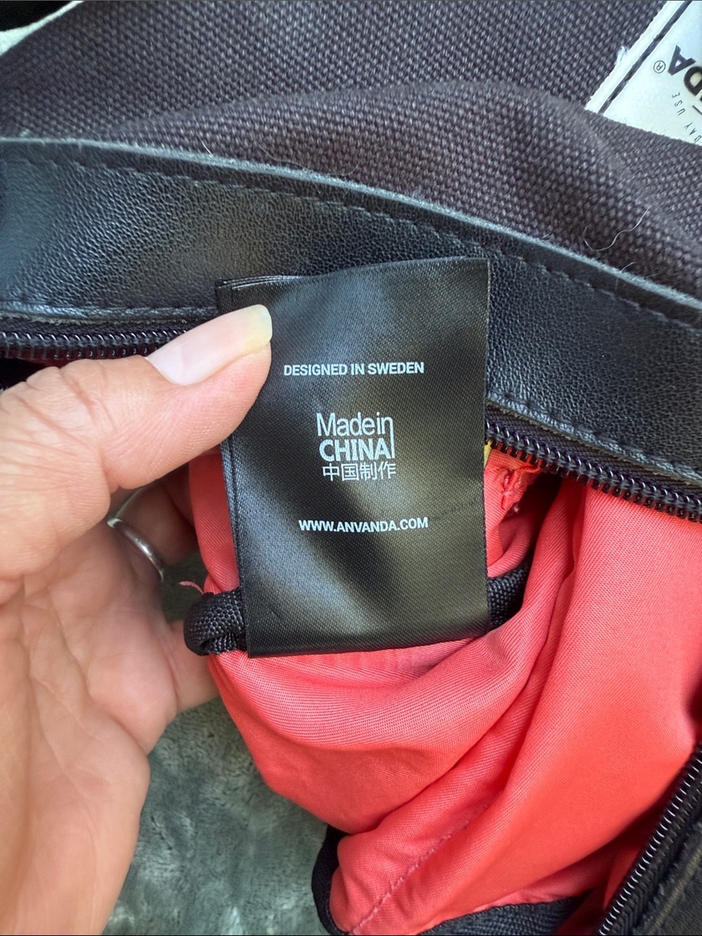 Black Canvas & Leather Messenger Bag - Picture 10 of 11